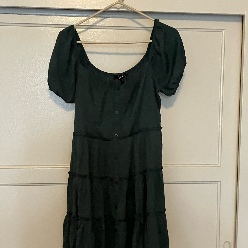 Trixxi Black Tiered Ruffled Midi Sundress
